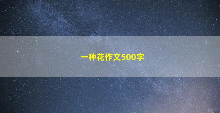 一种花作文500字