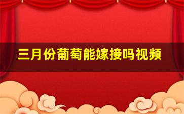 三月份葡萄能嫁接吗视频