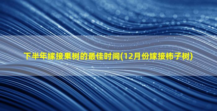 下半年嫁接果树的最佳时间(12月份嫁接柿子树)