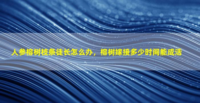 人参榕树枝条徒长怎么办，榕树嫁接多少时间能成活