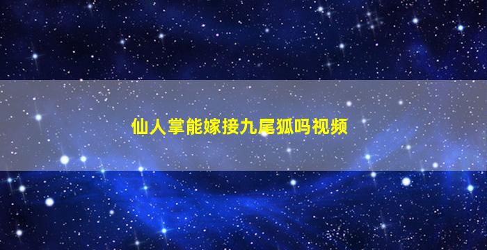 仙人掌能嫁接九尾狐吗视频