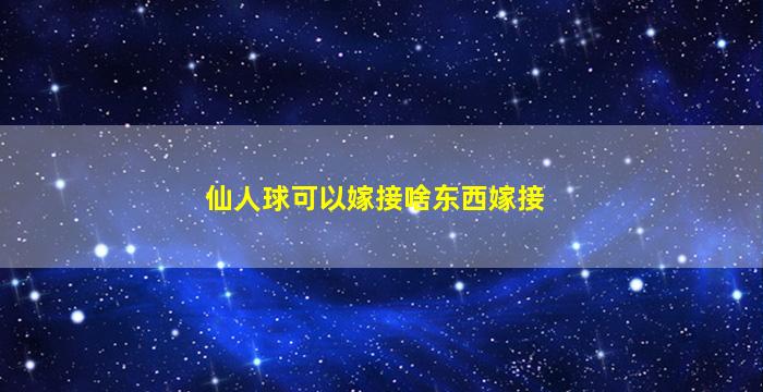 仙人球可以嫁接啥东西嫁接