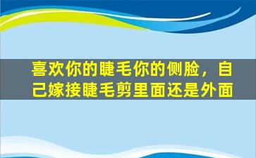 喜欢你的睫毛你的侧脸，自己嫁接睫毛剪里面还是外面