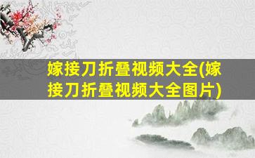 嫁接刀折叠视频大全(嫁接刀折叠视频大全图片)