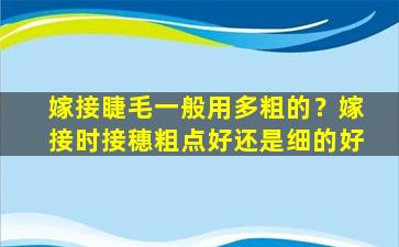 嫁接睫毛一般用多粗的？嫁接时接穗粗点好还是细的好