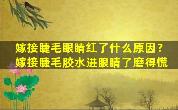 嫁接睫毛眼睛红了什么原因？嫁接睫毛胶水进眼睛了磨得慌