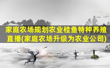 家庭农场规划农业桂鱼特种养殖直播(家庭农场升级为农业公司)