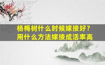 杨梅树什么时候嫁接好？用什么方法嫁接成活率高