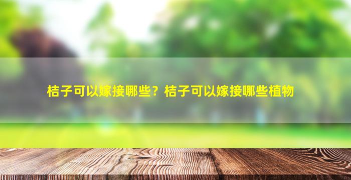 桔子可以嫁接哪些？桔子可以嫁接哪些植物